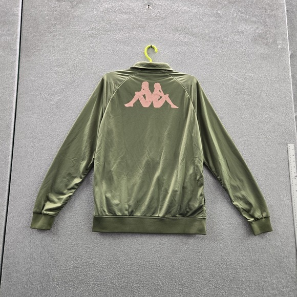 Kappa Men Jacket LARGE Green Track Jacket Logo Graphic Activewear Gorpcore - Picture 10 of 11
